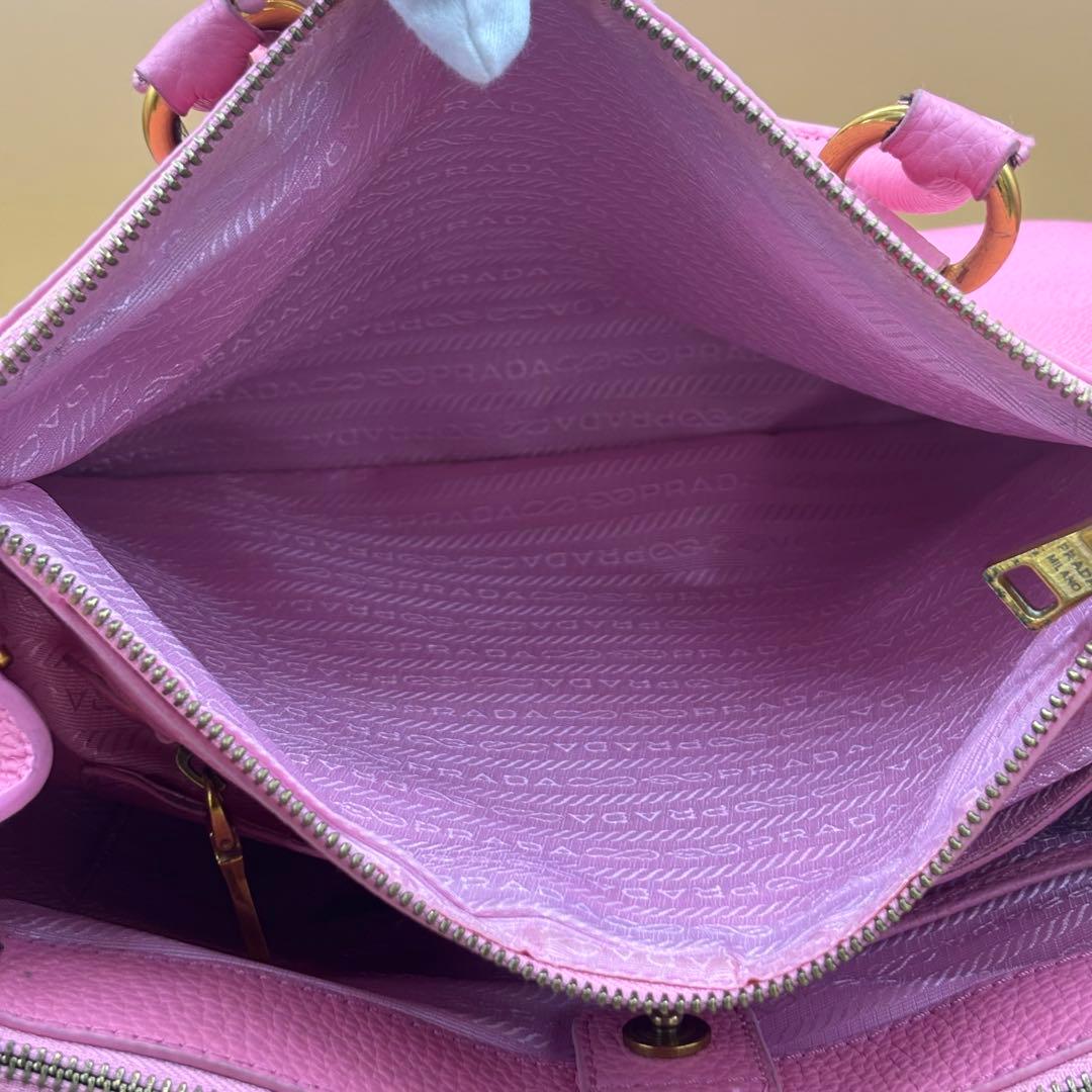 PRADA プラダ レザー ハンド ショルダー バッグ ピンク