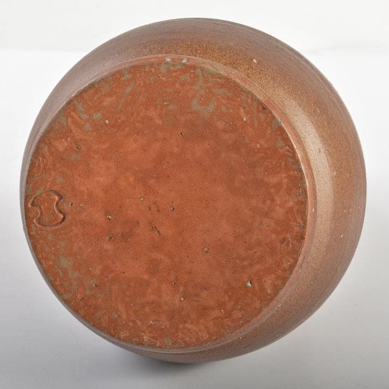 備前焼　人間国宝　金重陶陽作　一輪花入　金重道明識箱　M　R6970