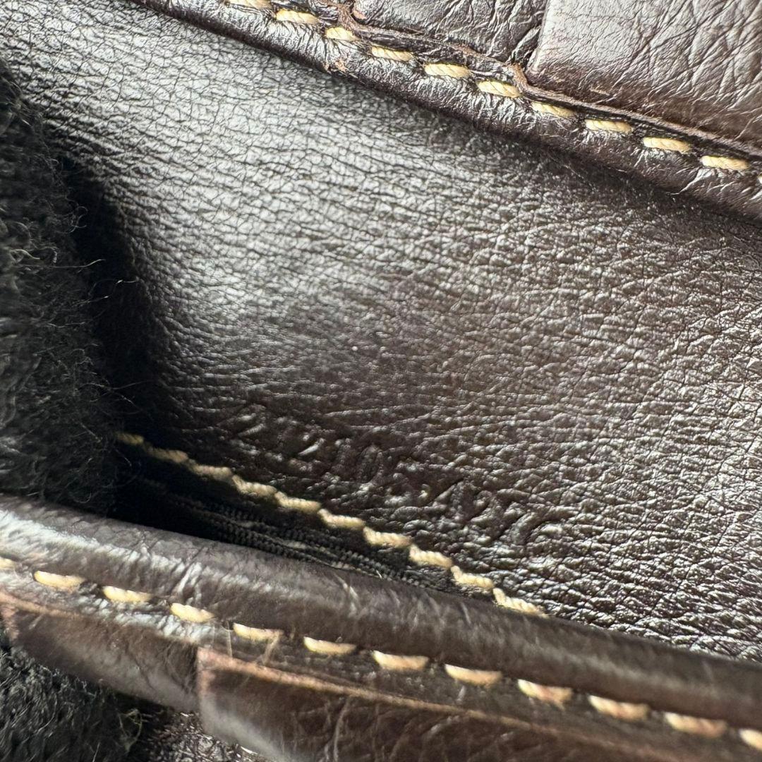 07 美品 GUCCI シマ 二つ折り財布 DB ダークブラウン n9