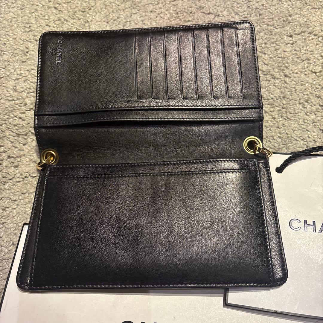 CHANEL シャネル　カメリア　長財布　チェーンウォレット　ショルダーバッグ