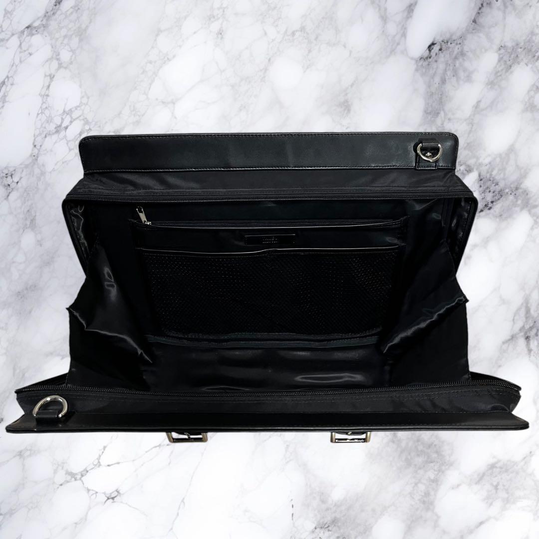 極美品 タケオキクチ 2way ビジネスバッグ ショルダーバッグ 本革 ナイロン