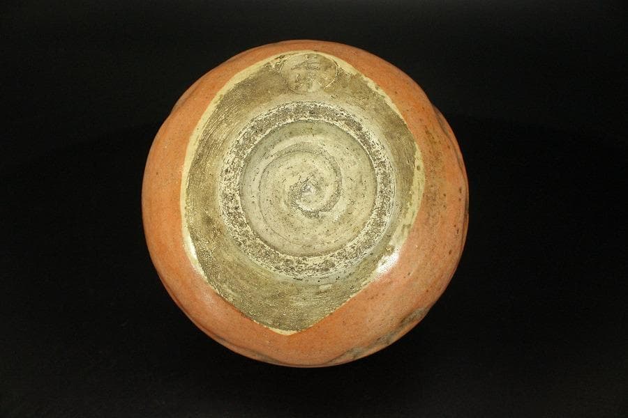 茶道具 小川長楽作 赤楽茶碗 在印 保証(LC721)