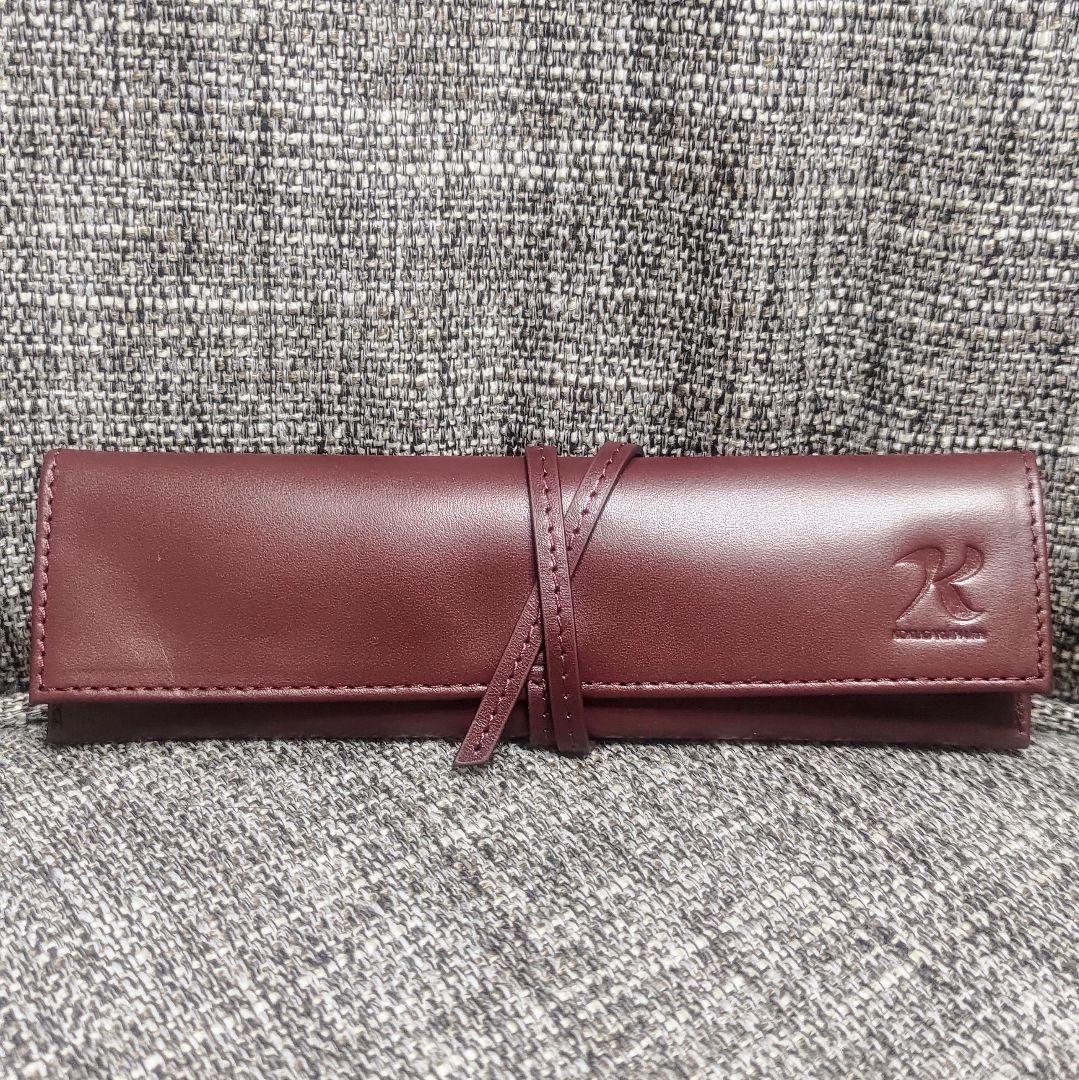 國學院大學 ロゴ入り 本革ペンケース（ボルドー）