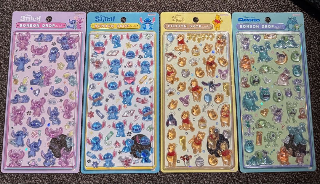 正規品 ディズニーボンボンドロップシール4 種セット