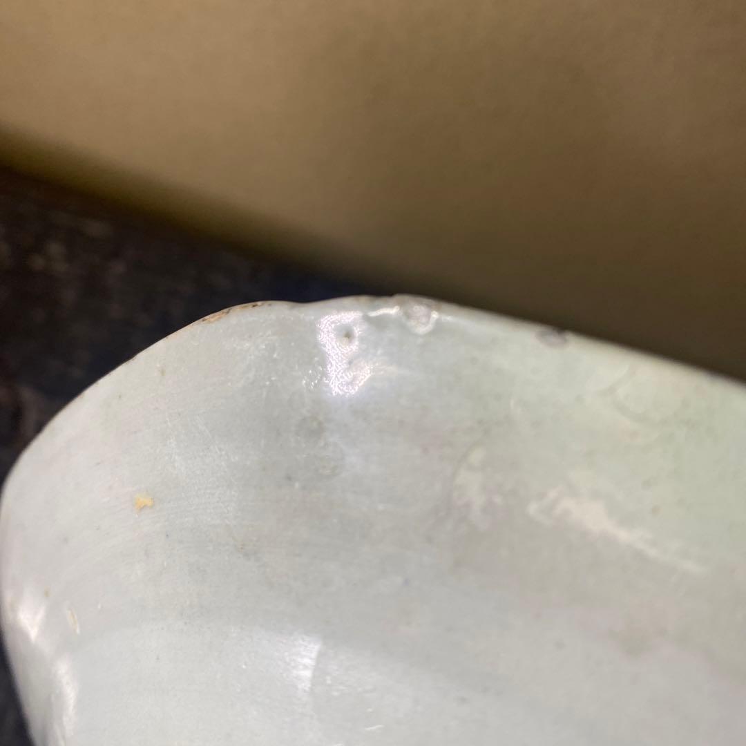 中国山水図染付皿19cm【桐箱付】