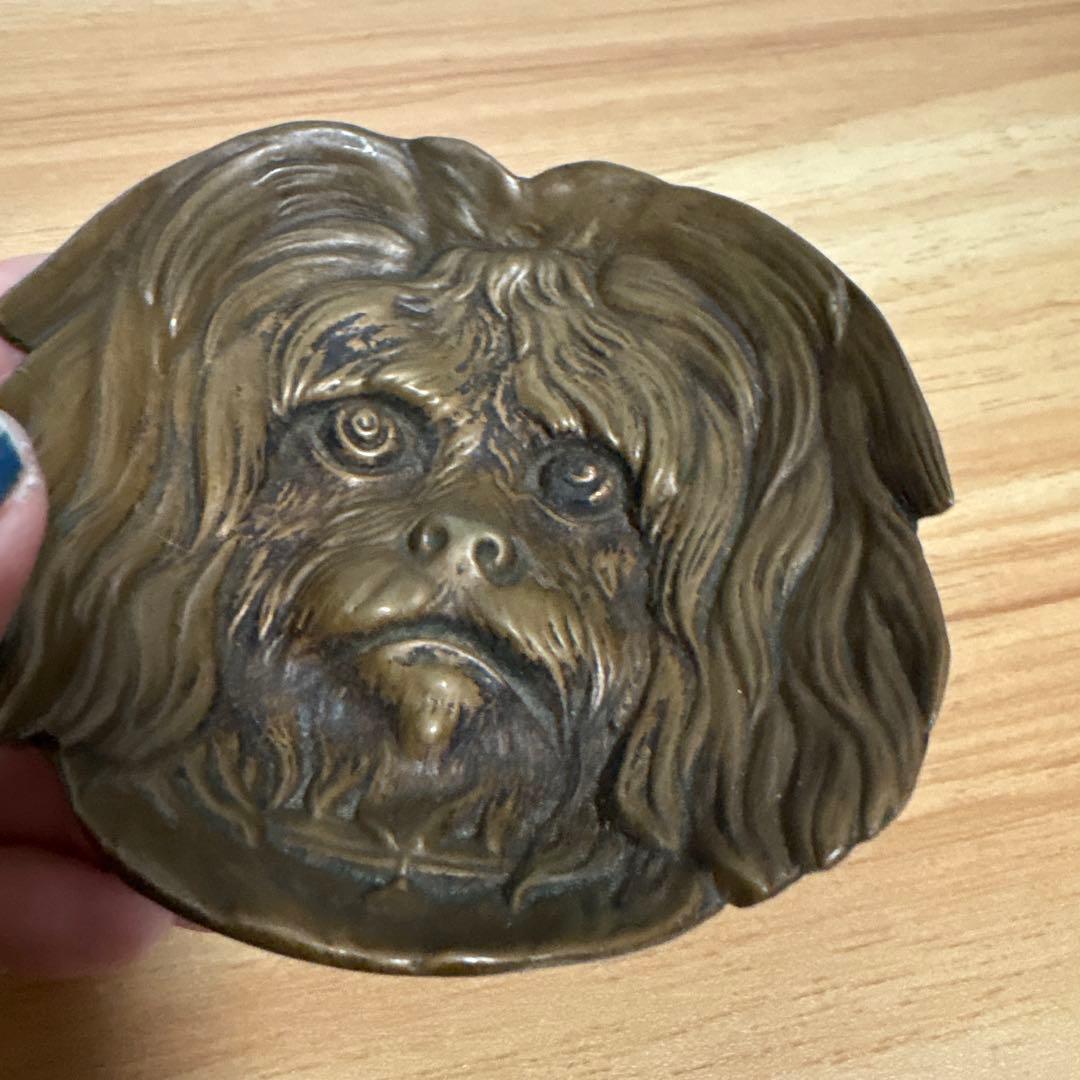 犬の顔 トレイ　海外アンティーク雑貨