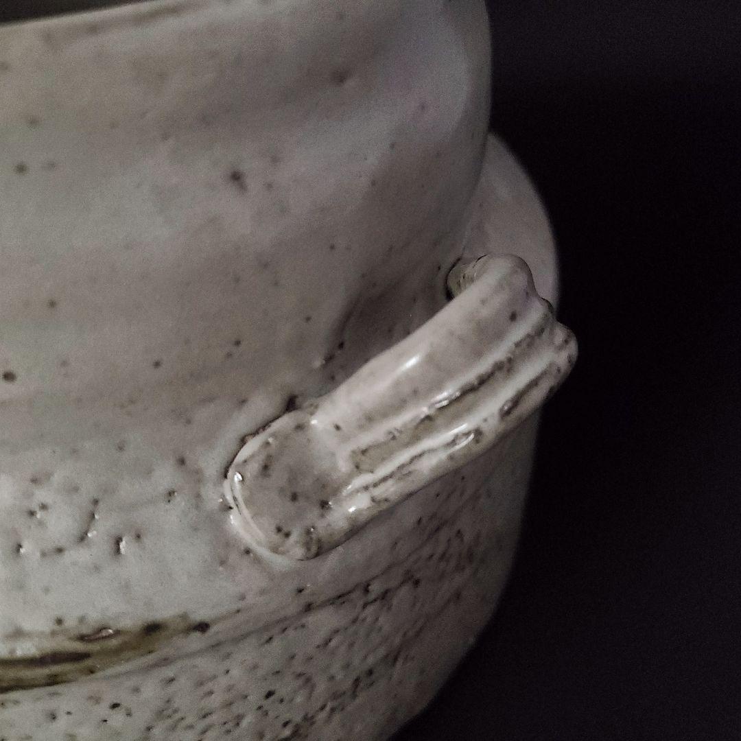 茶道具 唐津写 耳付 水指 江崎敏夫 共箱 瀬戸 多治見 現代陶芸 からつ