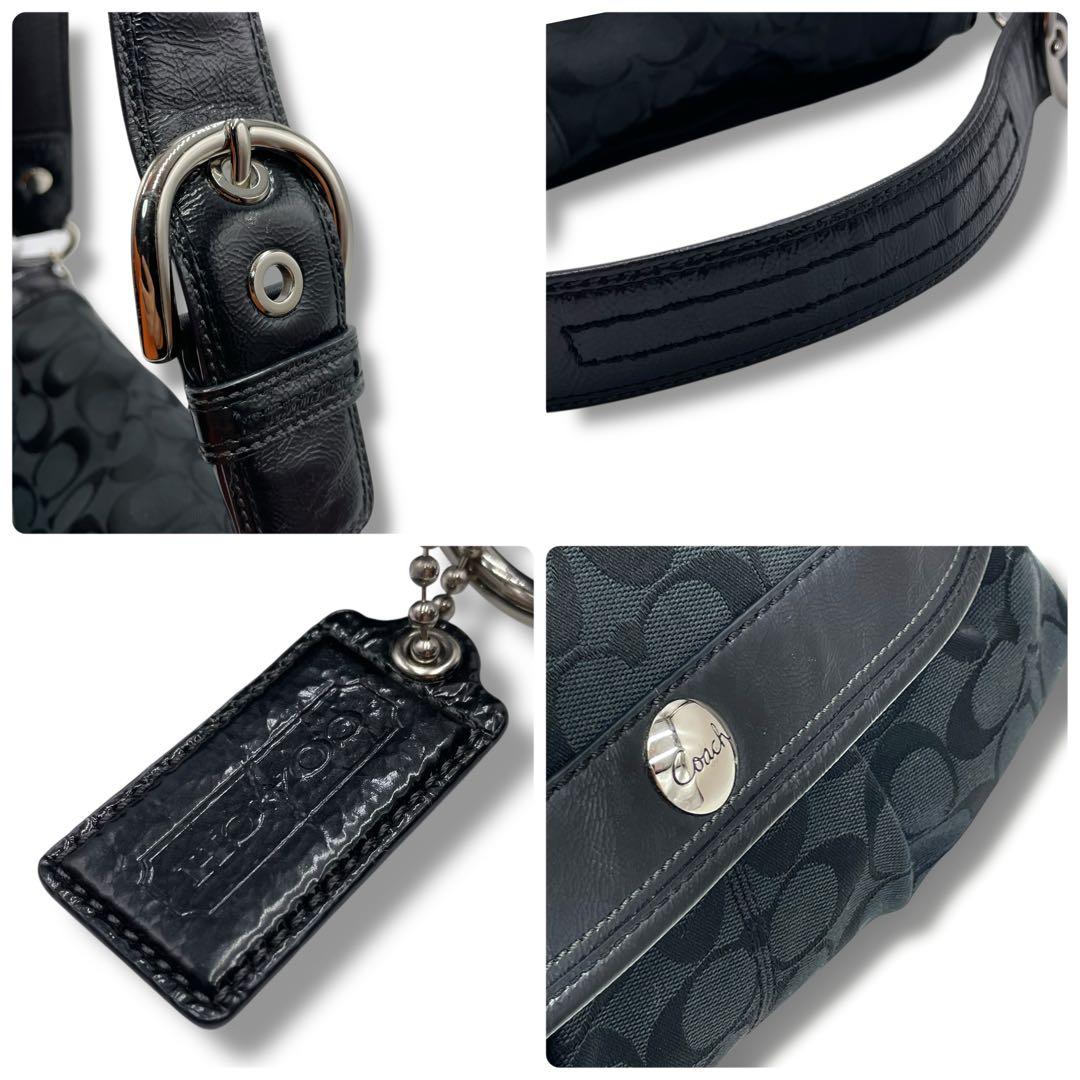 極美品✨COACH ワンショルダー 肩掛け ハンドバッグ シグネチャー ブラック