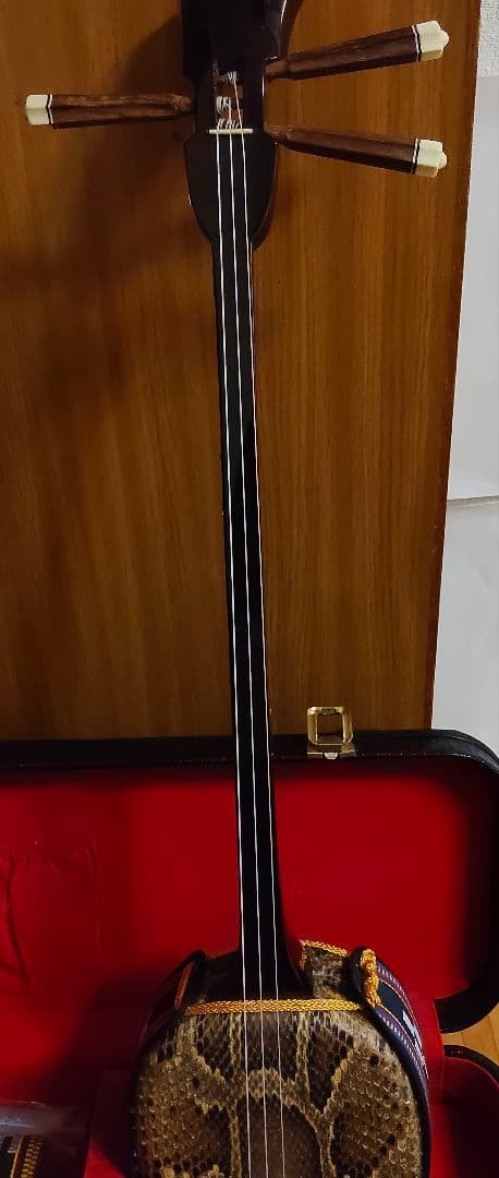 三線本体 ヘビ皮 ケース付き