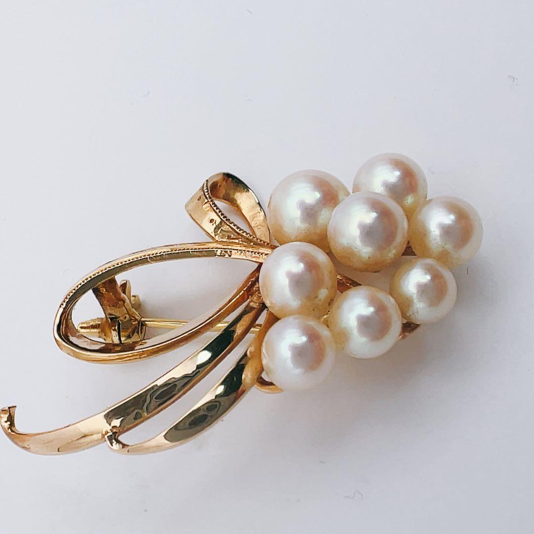 ○田崎真珠　ブローチk14