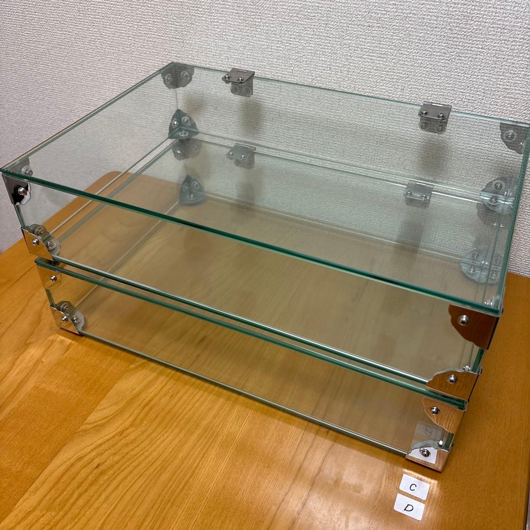アンティーク風ガラスケース2段！雑貨などのディスプレイに！【C.D】