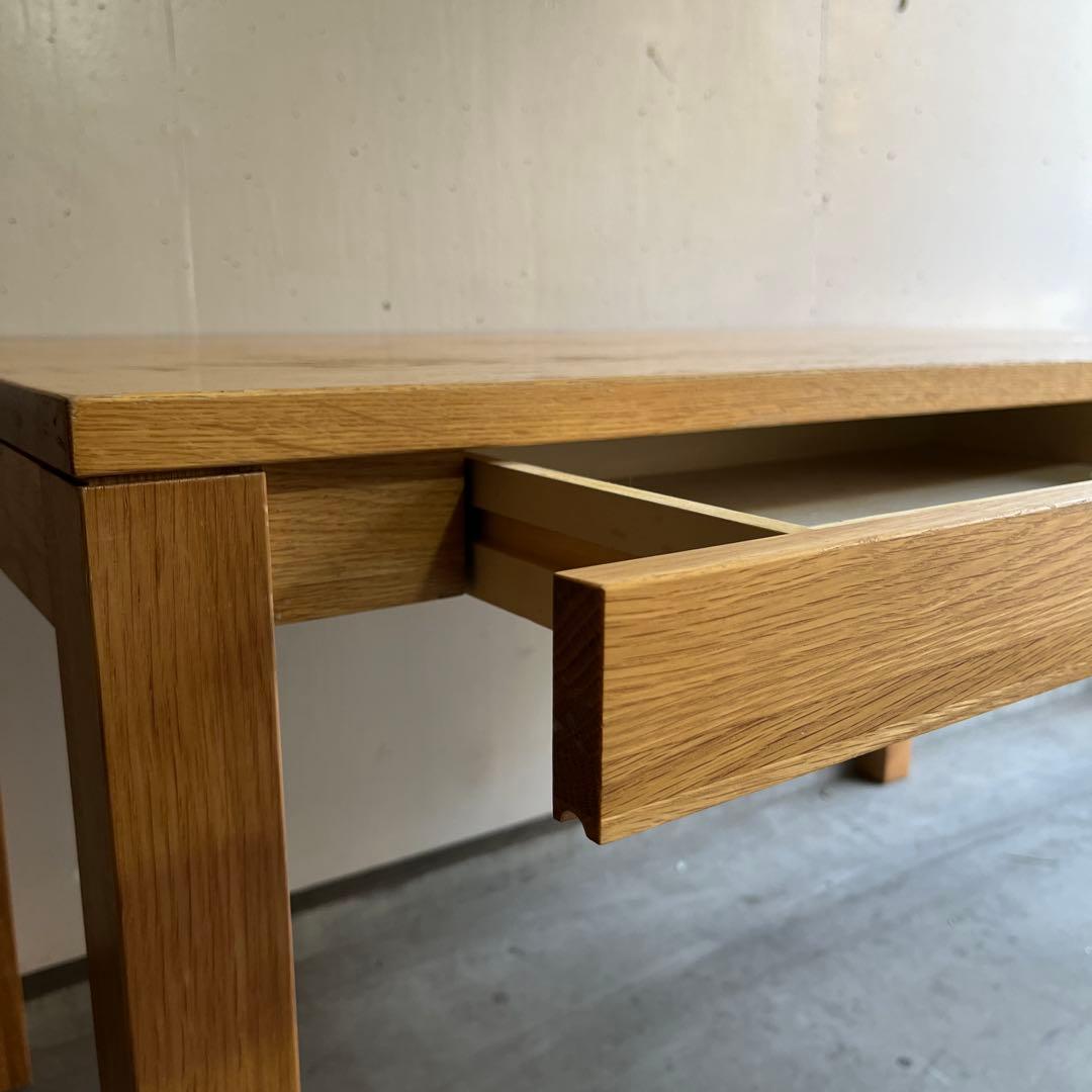 おすしファン★無印 無垢材ダイニングテーブル（引出付）・オーク材