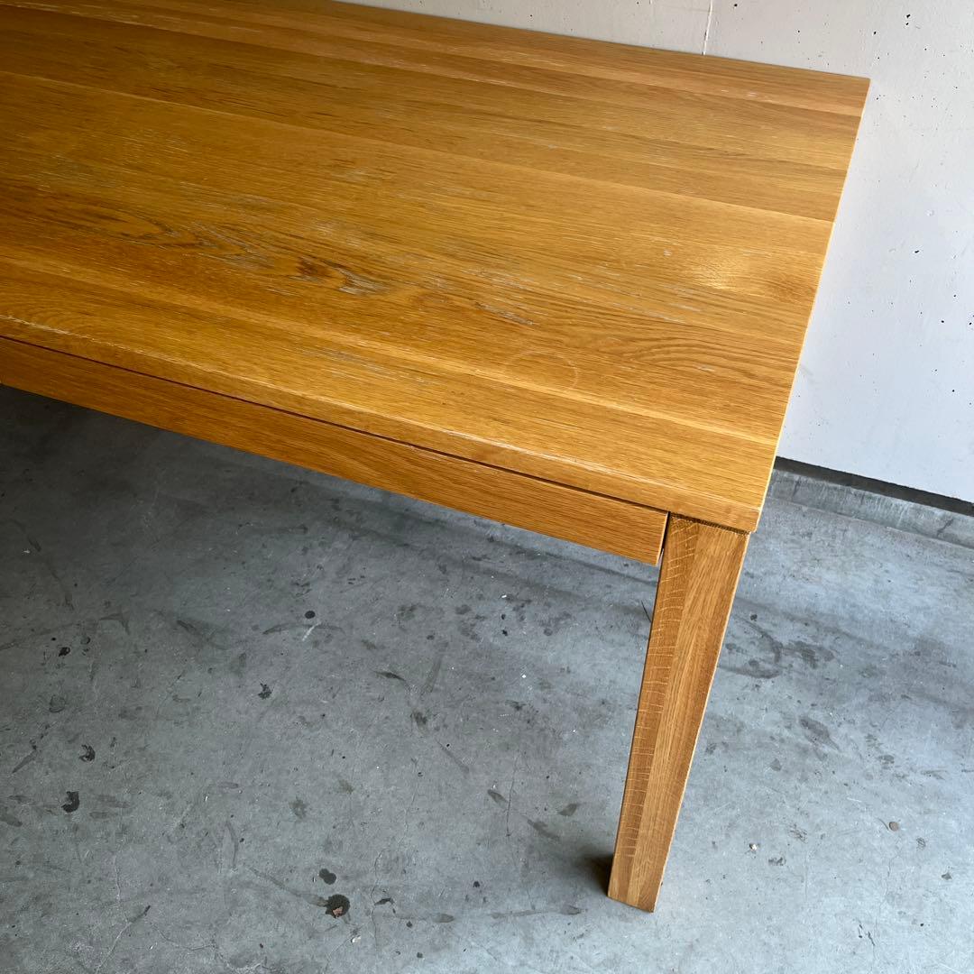 おすしファン★無印 無垢材ダイニングテーブル（引出付）・オーク材