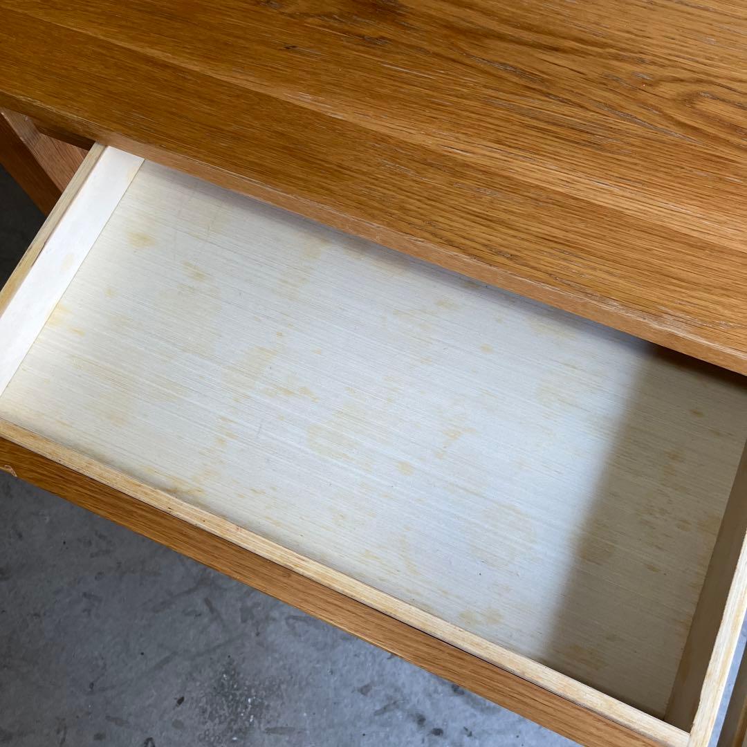 おすしファン★無印 無垢材ダイニングテーブル（引出付）・オーク材