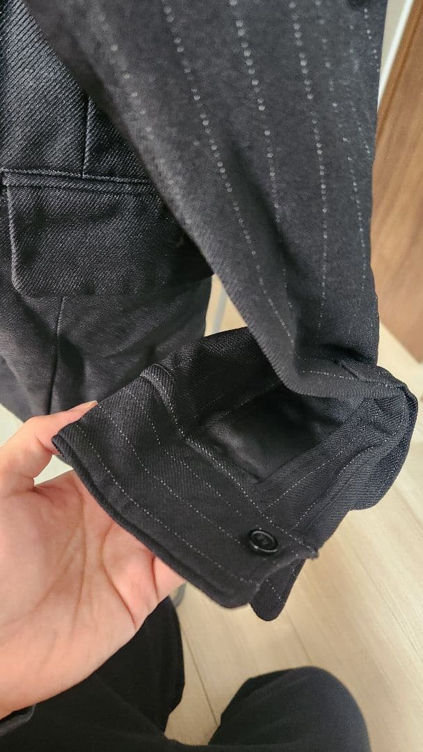 BLACK COMME des GARCONS フード付きストライプジャケット