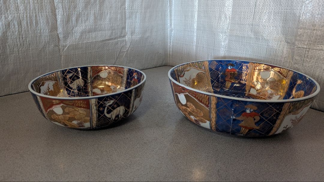 青と金の装飾 陶器ボウル2つセット