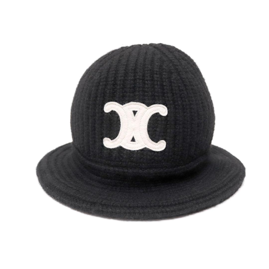 【新品同様】セリーヌ トリオンフ クロシェ バケットハット ニット帽 ビーニー