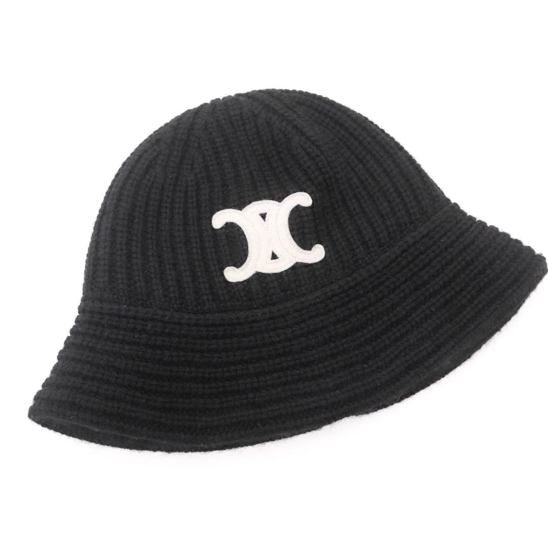 【新品同様】セリーヌ トリオンフ クロシェ バケットハット ニット帽 ビーニー