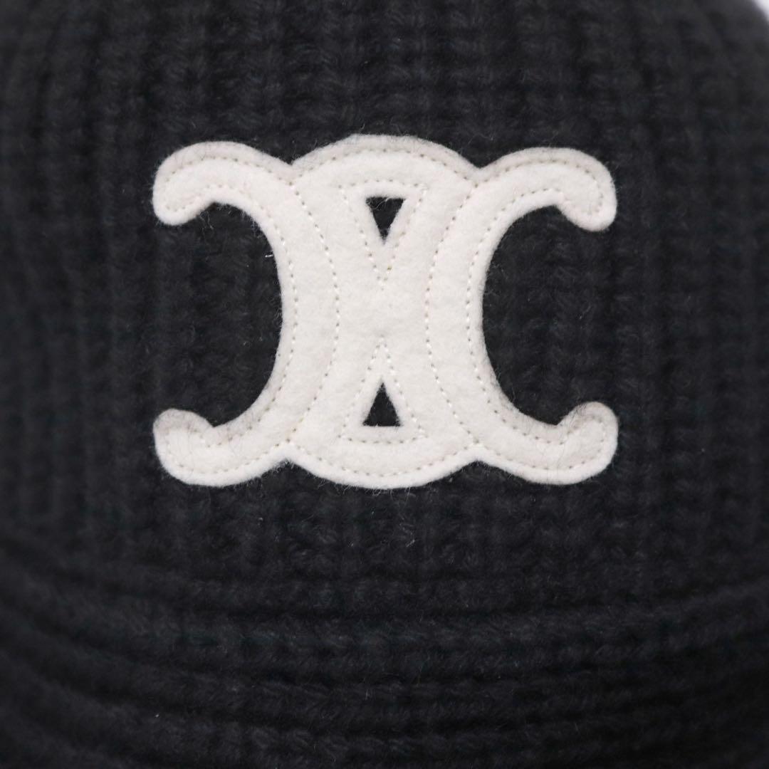 【新品同様】セリーヌ トリオンフ クロシェ バケットハット ニット帽 ビーニー