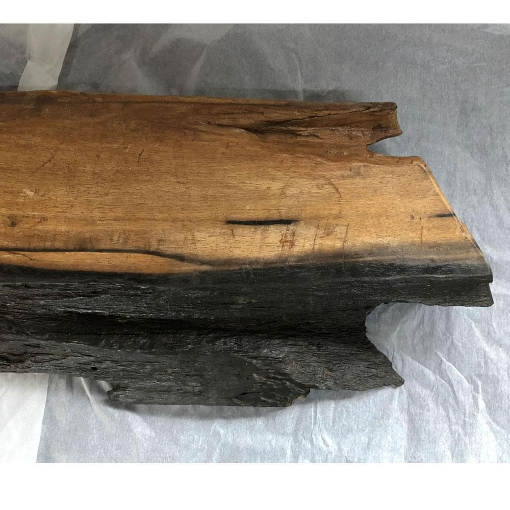 c954 黒柿 古材 板 長さ90cm 厚み8cm クロガキ 敷板 花台 盆栽台