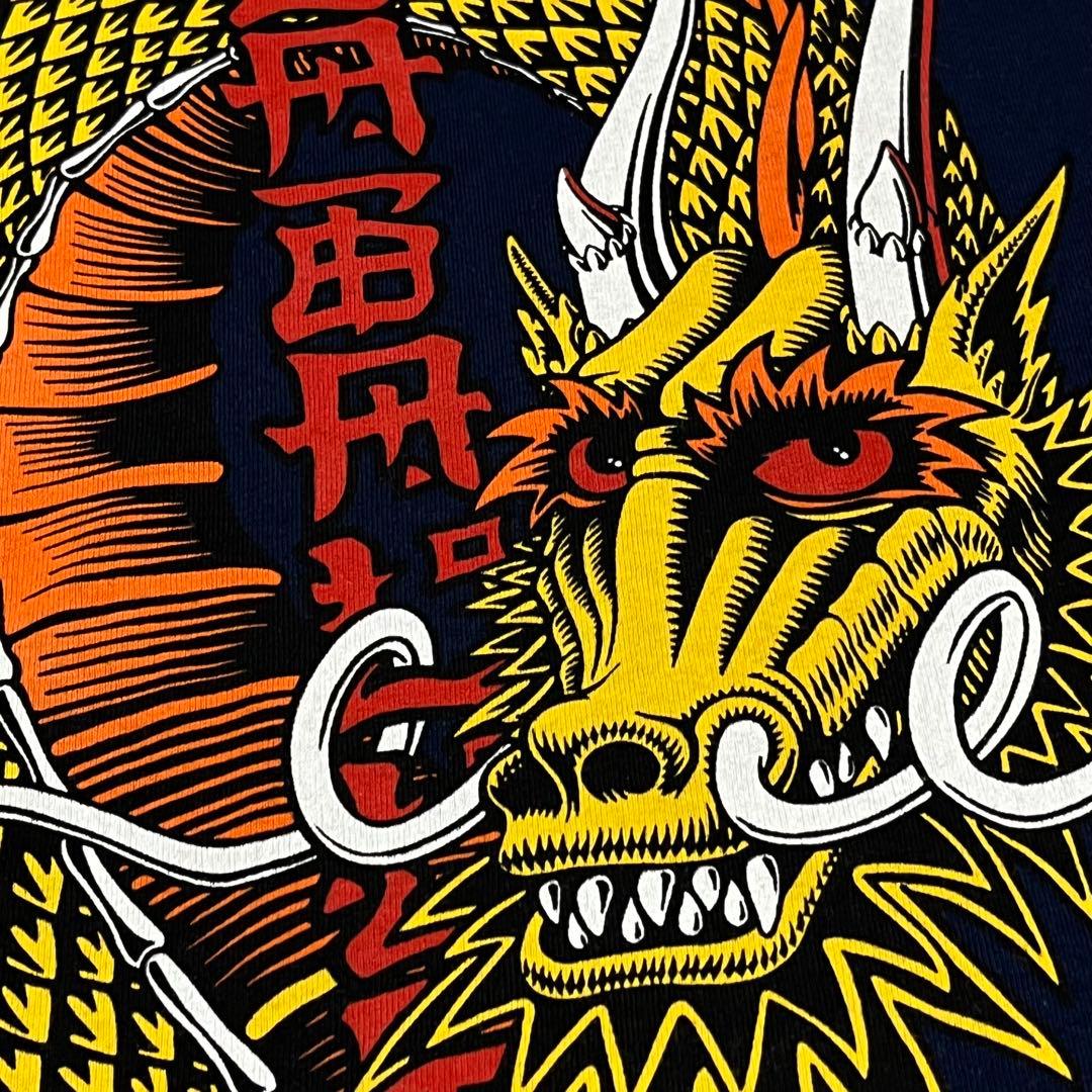129 POWELLPERALTA和龍ビッグバックプリントXL濃紺ストリート映え