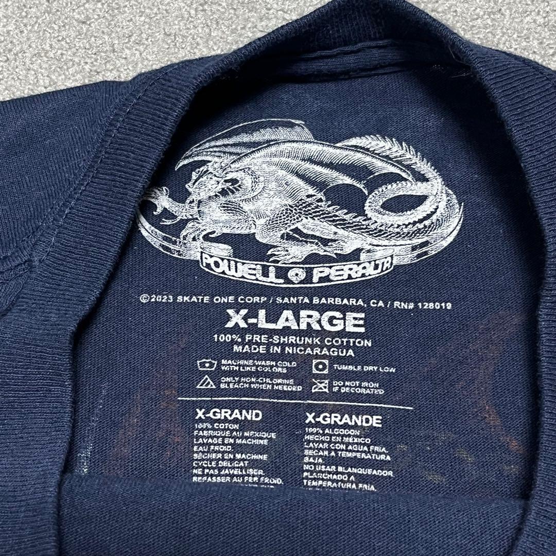 129 POWELLPERALTA和龍ビッグバックプリントXL濃紺ストリート映え