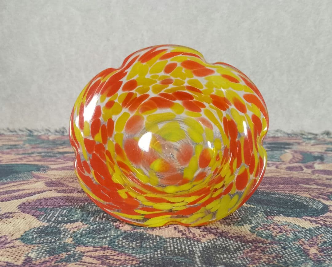 明治後期～大正  五輪花色吹雪文小鉢 氷コップ