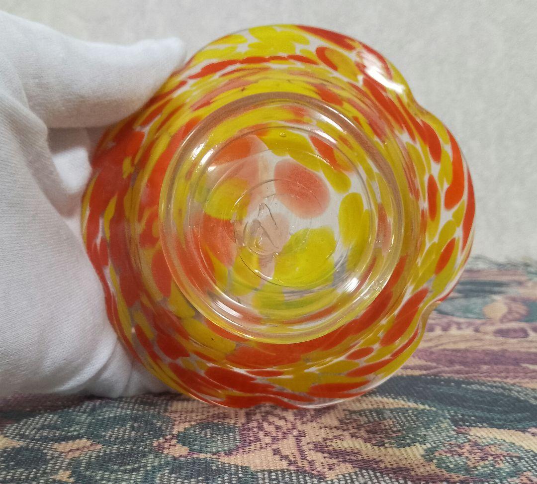 明治後期～大正  五輪花色吹雪文小鉢 氷コップ