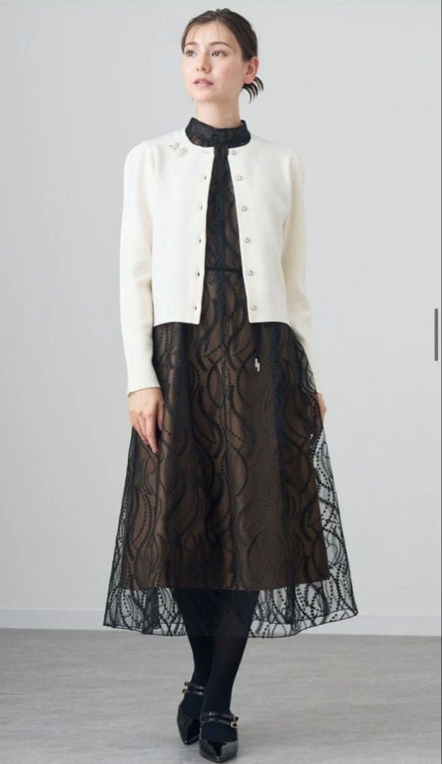 アナイ サイズ38 ホリデーコレクション　ラメチュールスタンド ワンピース