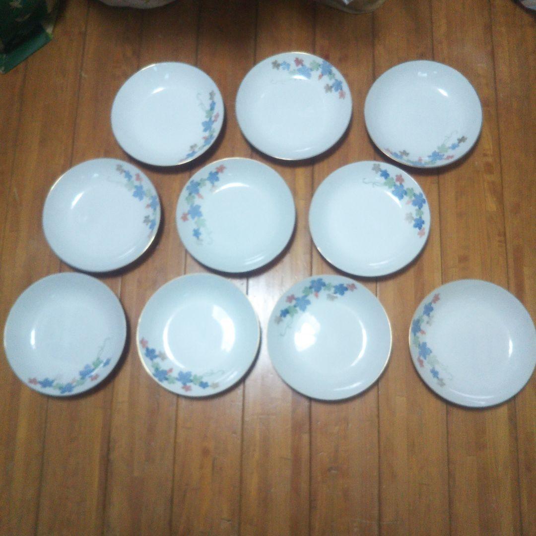 昭和レア物30年代古い深川製磁有田焼皿10枚揃いもう手に入らない飾り品未使用品