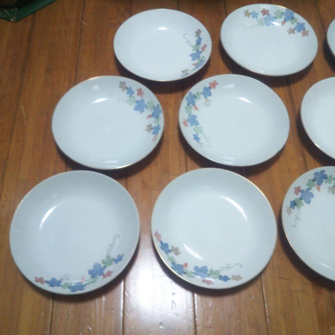 昭和レア物30年代古い深川製磁有田焼皿10枚揃いもう手に入らない飾り品未使用品