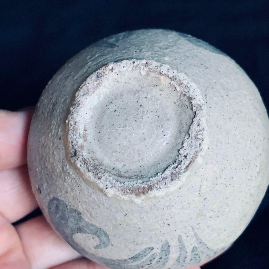 欠けあり 高麗青磁鉄絵唐草紋 花瓶 花器 李朝高麗コレクター放出品陶磁古玩朝鮮美