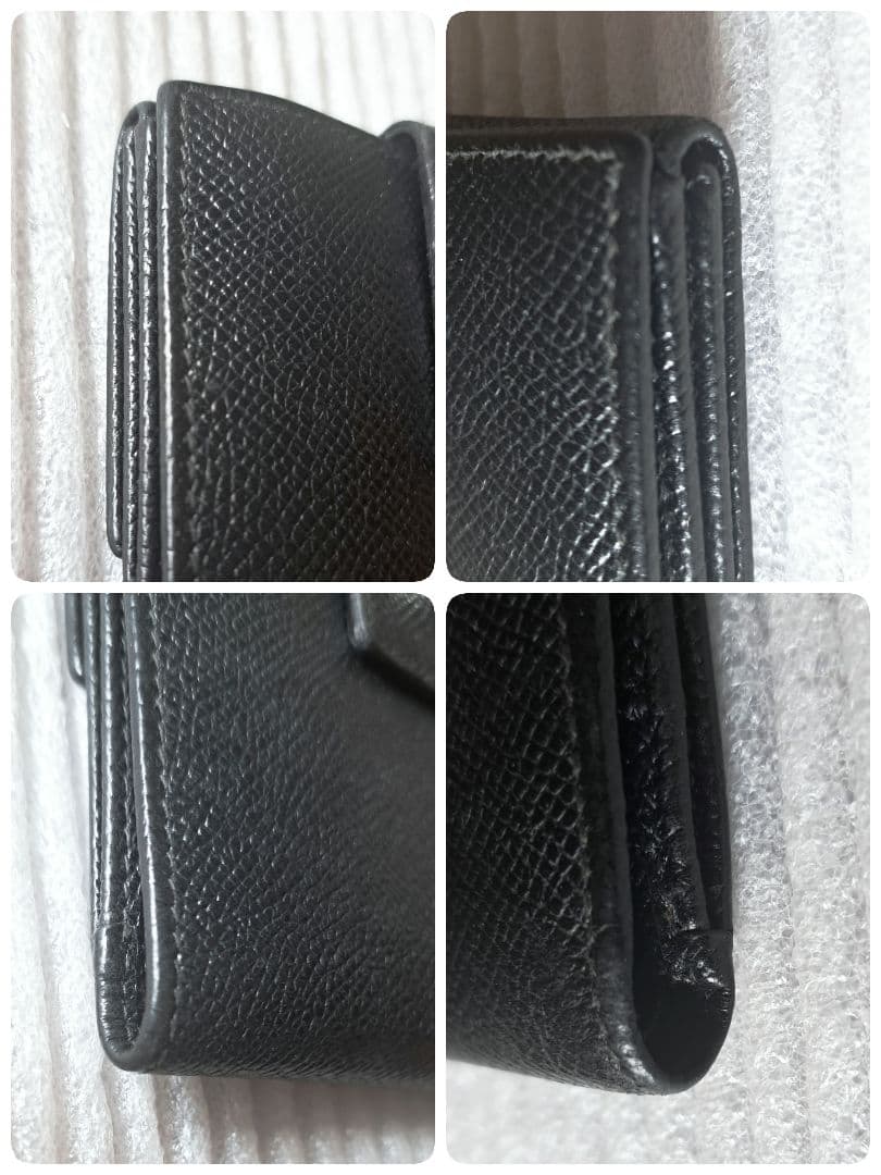 BVLGARI Wホックコンパクトウォレット 折り財布 ブラックレザー