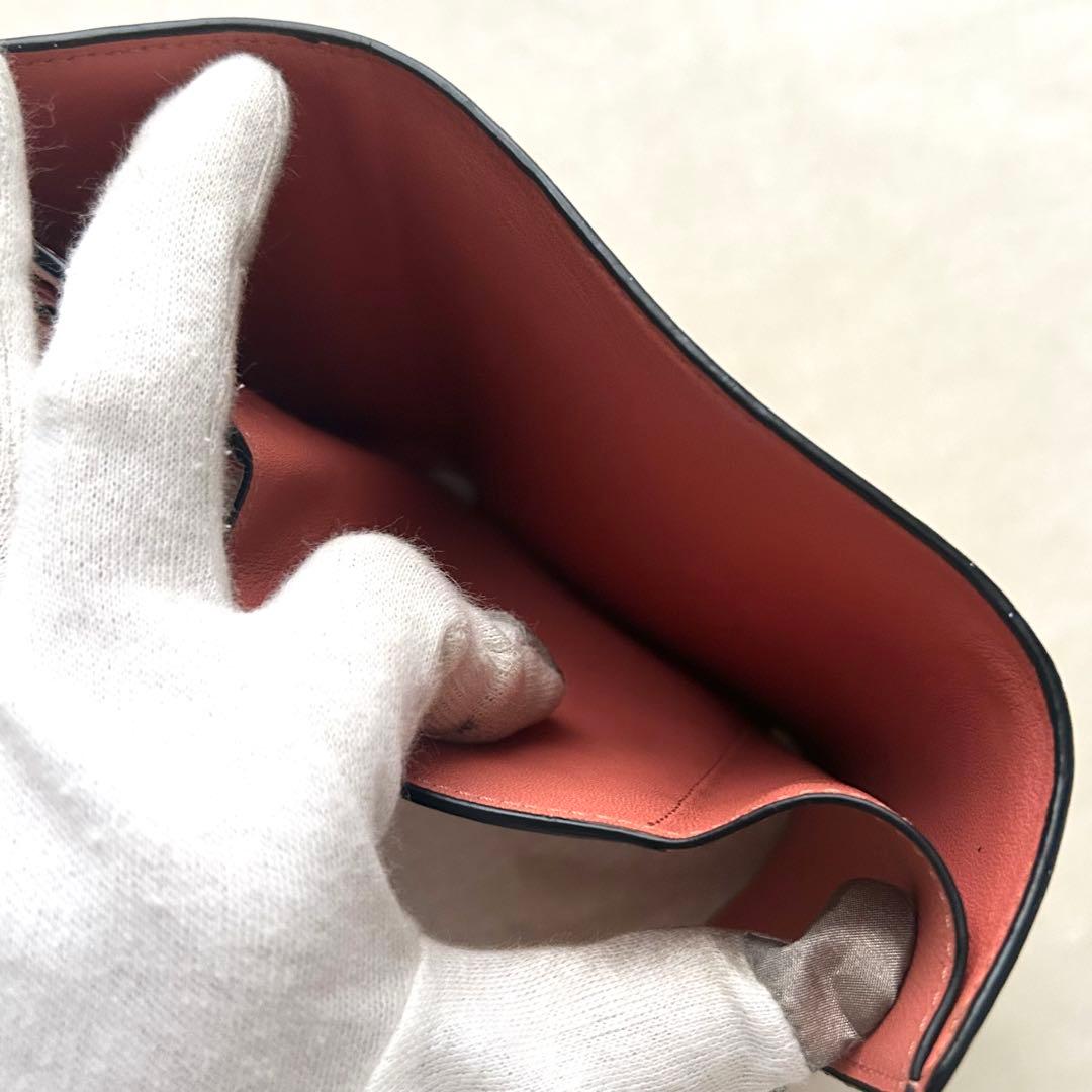 LOEWE ロエベ 三つ折り財布 コンパクトウォレット アナグラム レザー