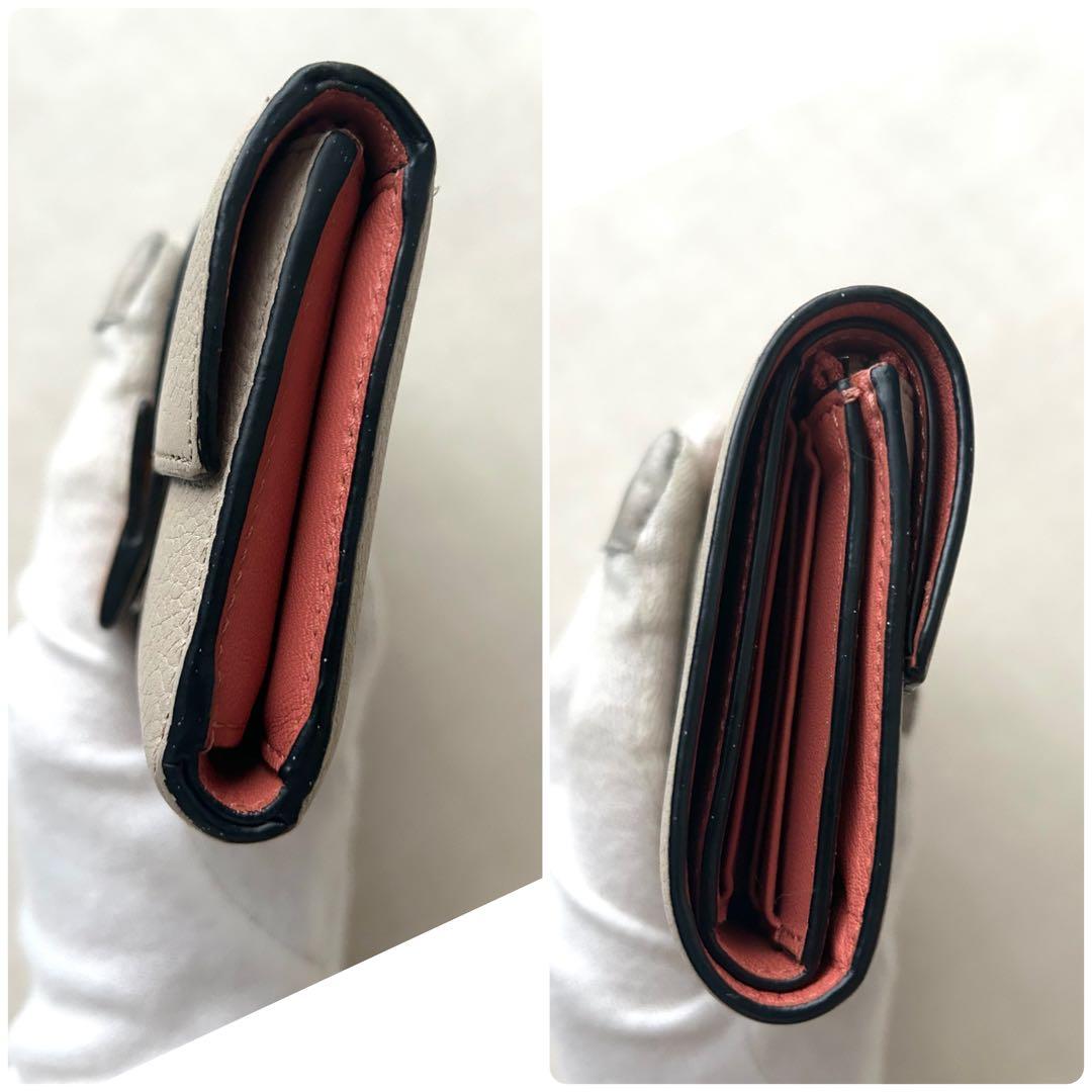 LOEWE ロエベ 三つ折り財布 コンパクトウォレット アナグラム レザー