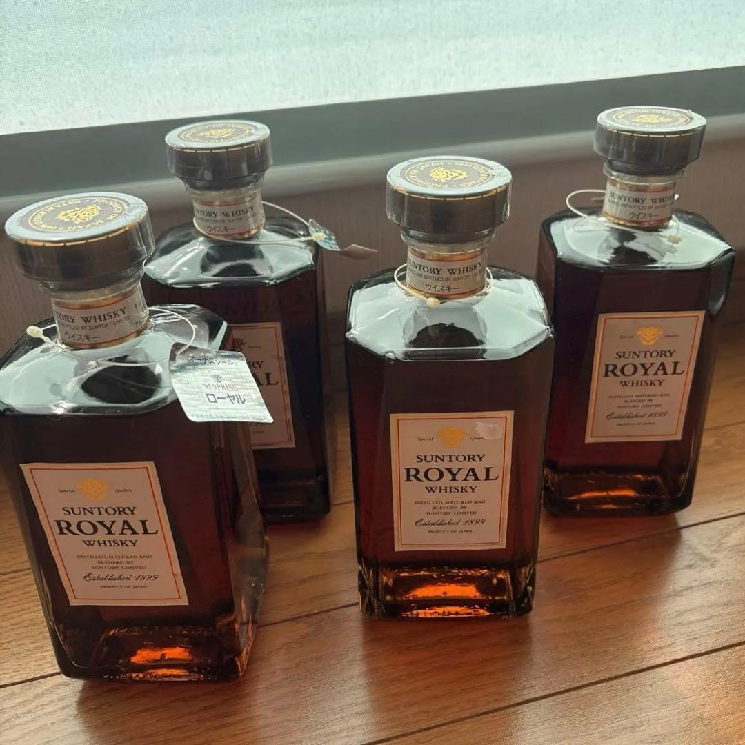 古酒サントリー ローヤル ウイスキー旧スリムボトル4本セット！700ml 43%