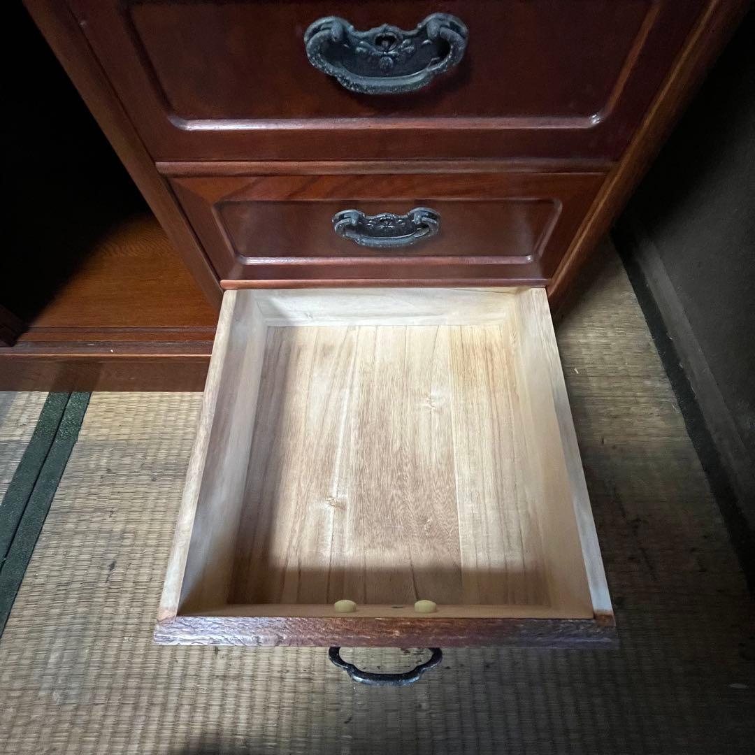 昭和レトロ 木製 茶箪笥 水屋箪笥 ガラス戸