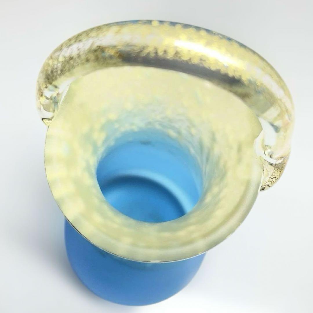 現代ガラス芸術界の巨匠『黒木国昭』作金彩象嵌ガラス花器『光琳金彩手付』