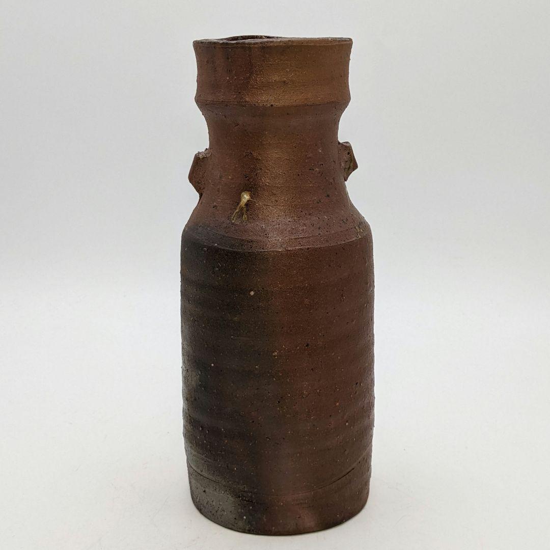 岡山県重要無形文化財 藤原建 備前焼 擂座花入 共箱 花器 フラワーベース 花瓶