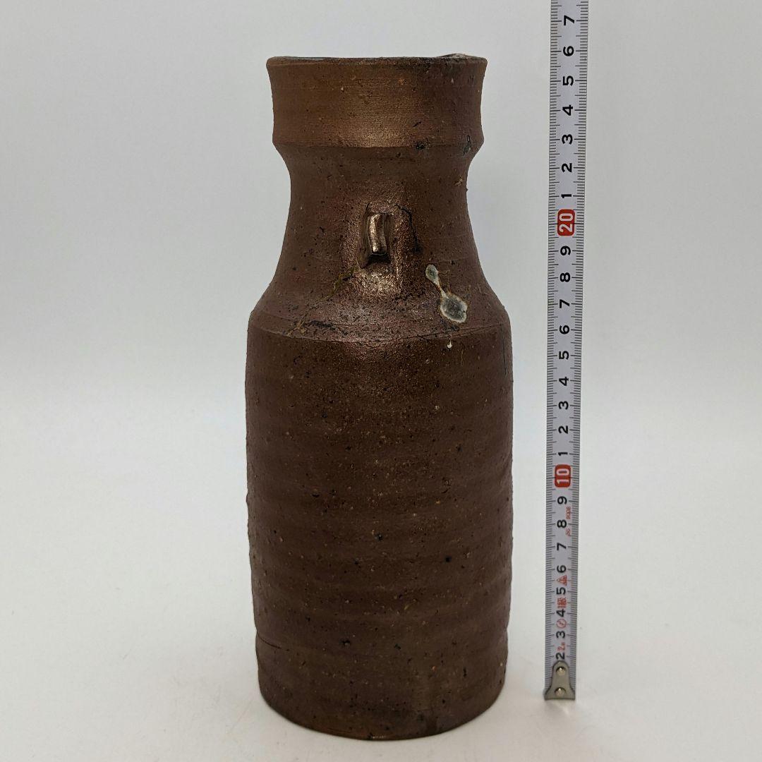 岡山県重要無形文化財 藤原建 備前焼 擂座花入 共箱 花器 フラワーベース 花瓶