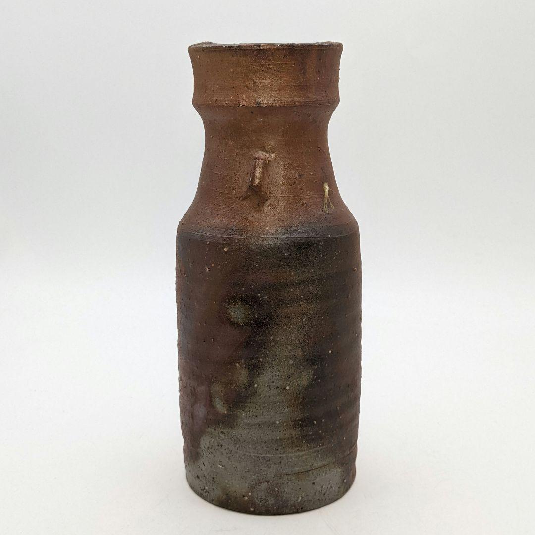 岡山県重要無形文化財 藤原建 備前焼 擂座花入 共箱 花器 フラワーベース 花瓶