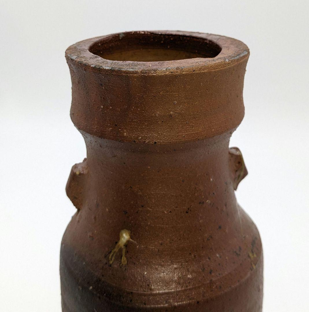 岡山県重要無形文化財 藤原建 備前焼 擂座花入 共箱 花器 フラワーベース 花瓶