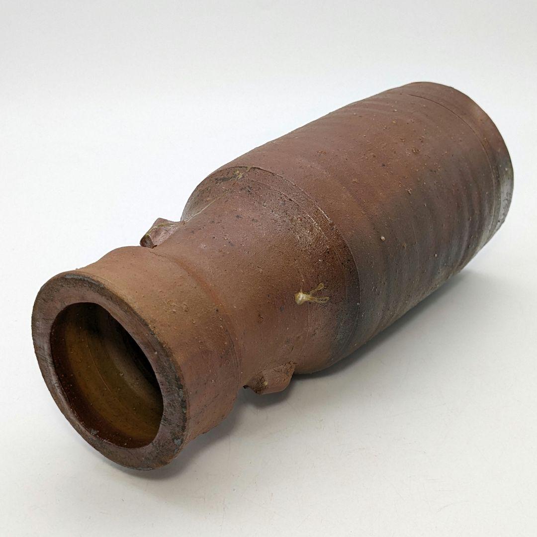 岡山県重要無形文化財 藤原建 備前焼 擂座花入 共箱 花器 フラワーベース 花瓶