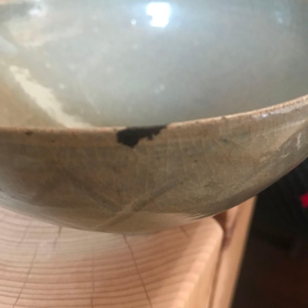 高麗青磁茶碗　蓮弁紋　李朝　高麗　茶道具