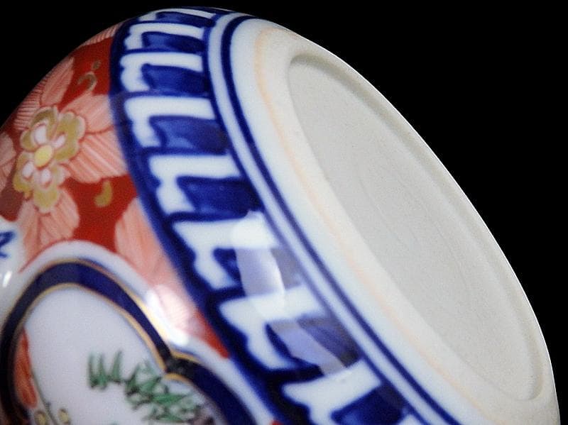 九谷　大聖寺伊万里　金襴手　窓絵　松竹梅の図　急須　F335AS-fbun