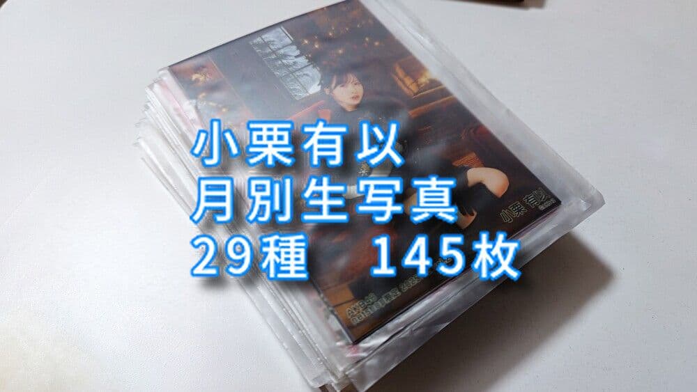小栗有以　月別生写真　28種（24.7.vol2〜25.12.vo1の期間）
