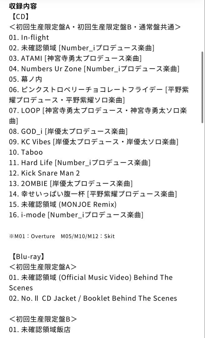 【新品未開封】Number_i 「No.Ⅱ」初回生産限定盤セット