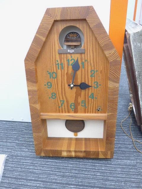 美品！長野の時計工房／キコリ・デザイン研究所の六角森のフクロウ時計／4万円