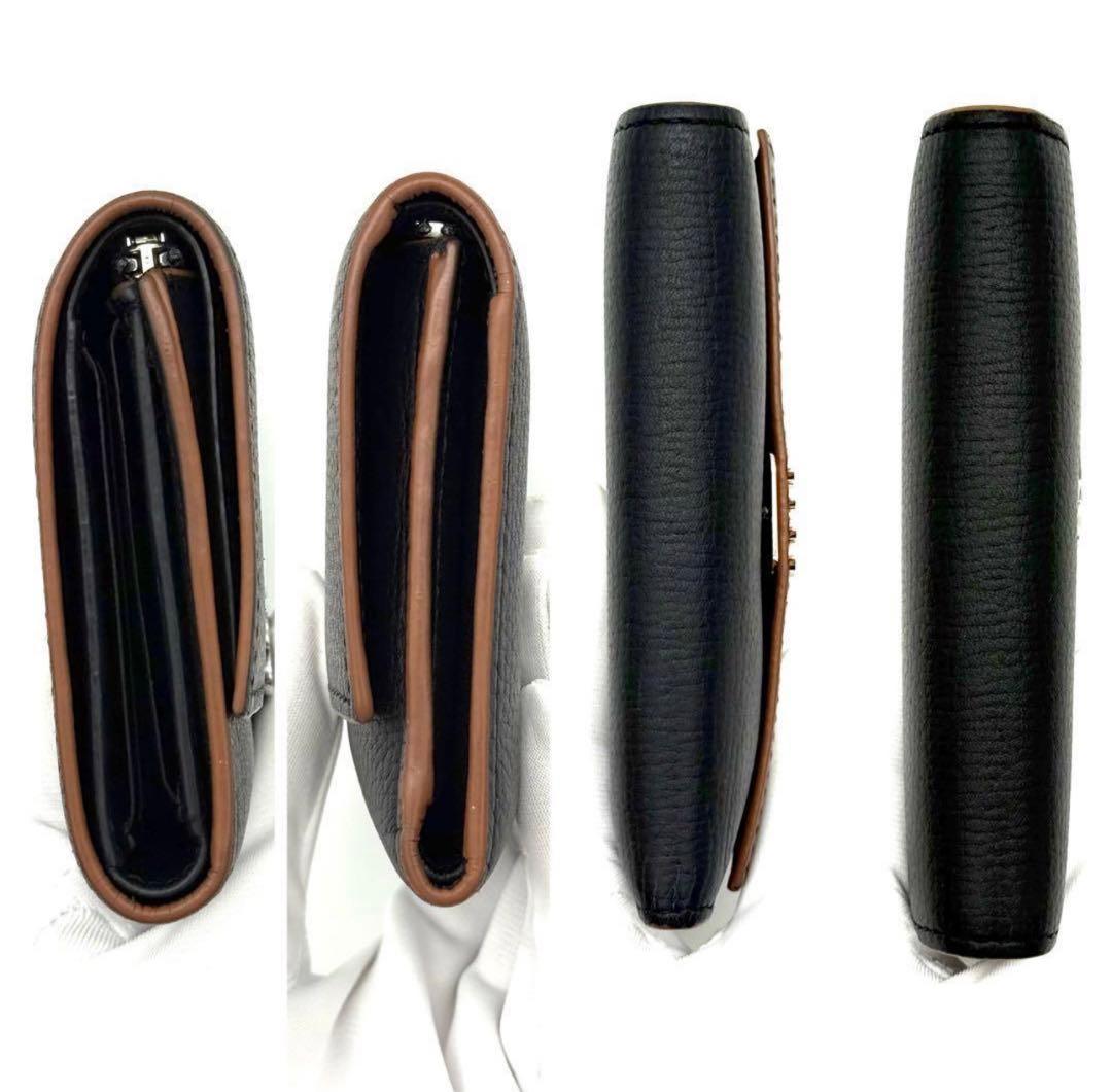 使用わずか　ロエベ アナグラム バーティカル ウォレット ブラック O09