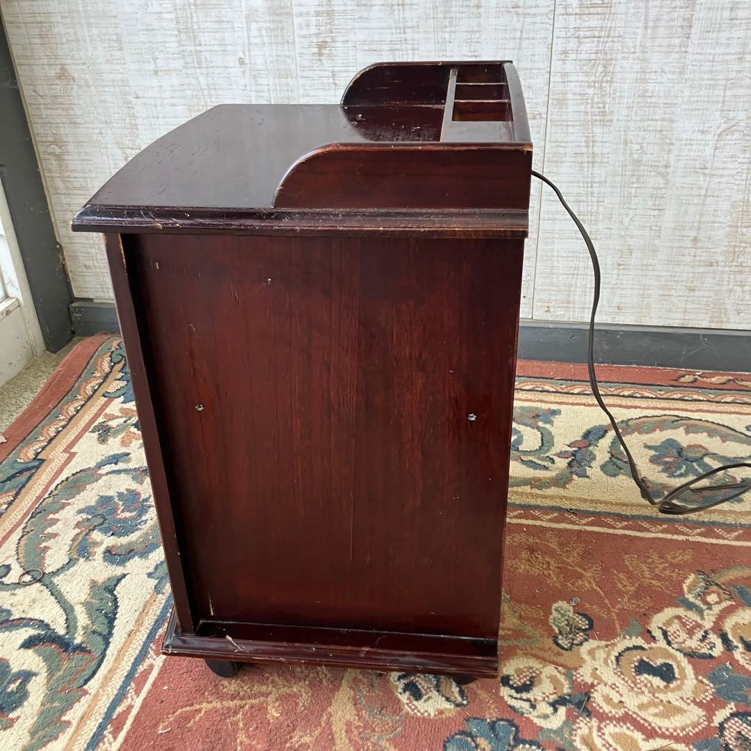 昭和レトロ 多数収納 木製 ナイトテーブル サイドテーブルワゴン キャスター付き